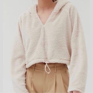 Urban Outfitters Cream Sherpa Hoodie | Medium